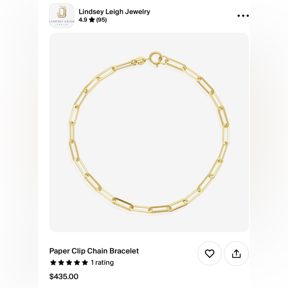 Gold Paper Clip Chain Bracelet